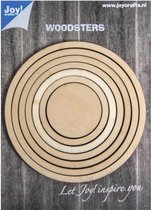 Joy! Crafts Woodsters hout - Cirkels voor Deco-Schudkaarten 811520/0011 99 - 89 - 79 - 69 - 59 - 49mm