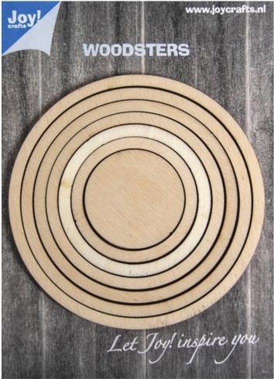 Joy!Crafts - Woodsters hout - Cirkels voor Deco-Schudkaarten 6320/0011 99 - 89 - 79 - 69 - 59 - 49mm