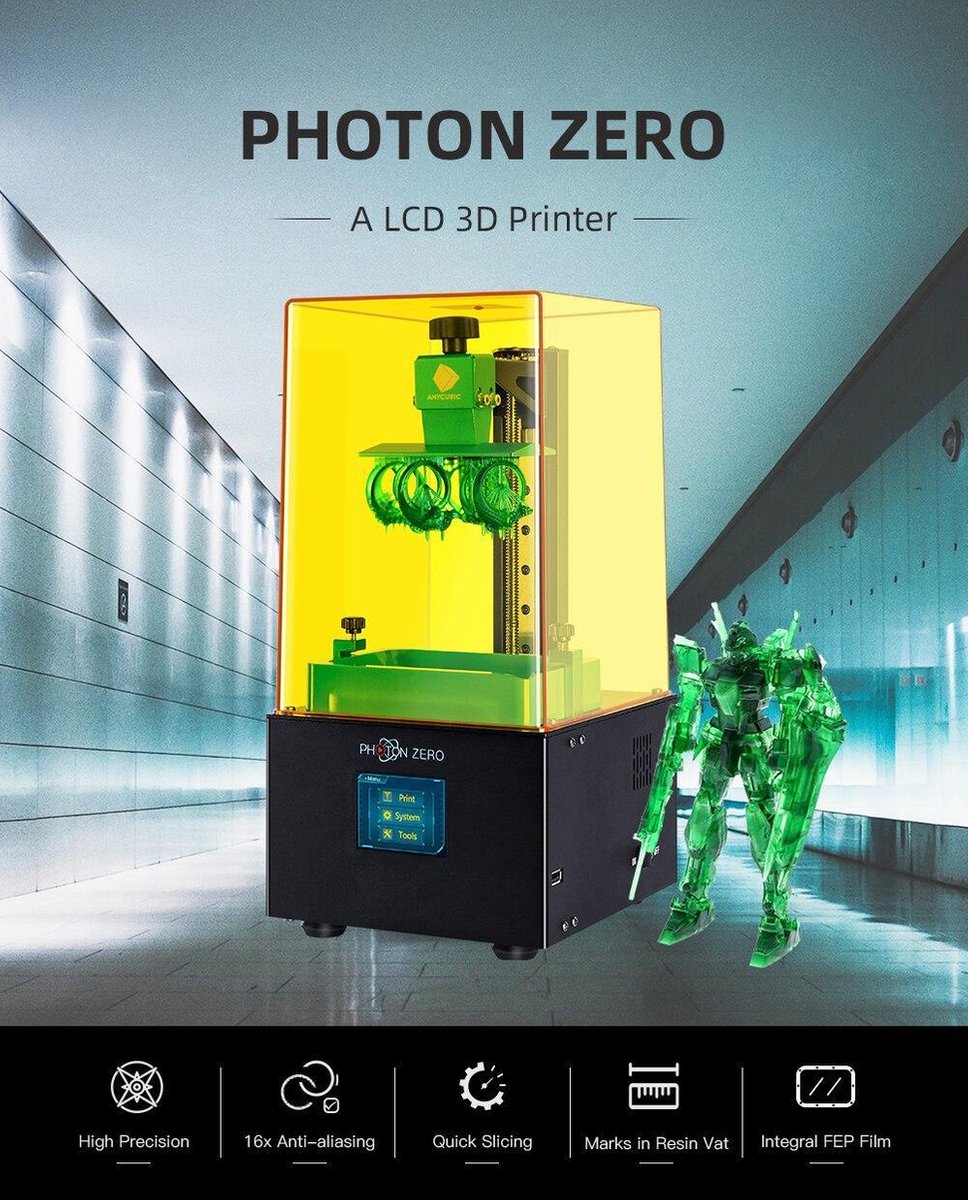 Anycubic Photon-Zero - SLA/DLP UV Resin 3D-Printer | bol.com
