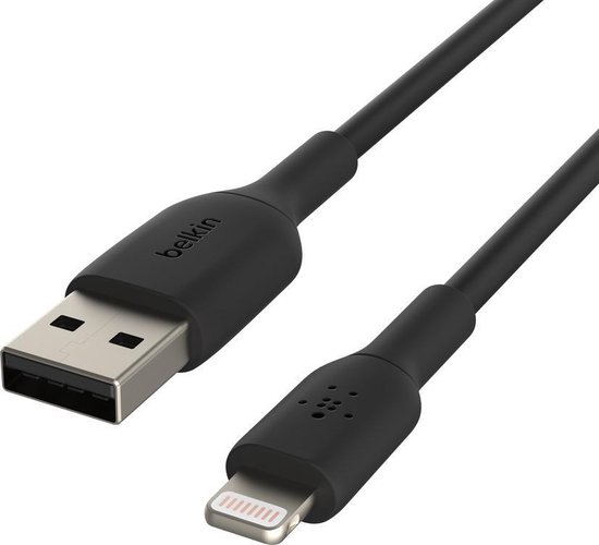 band Middag eten Pessimist Belkin iPhone Lightning naar USB kabel - 2m - zwart | bol.com