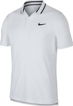 Nike Court Dry Pique Sportpolo Heren - White/Black/(Black) - Maat M
