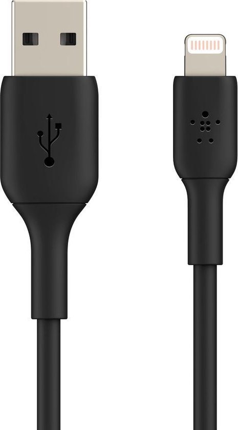 Allergie sjaal Uitgraving Belkin iPhone Lightning naar USB kabel - 3m - zwart | bol.com