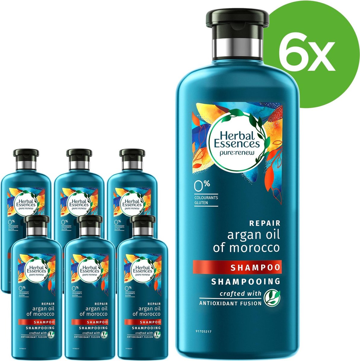 Herbal Essences Moroccan Argan Oil Shampoo 6 x 400ml