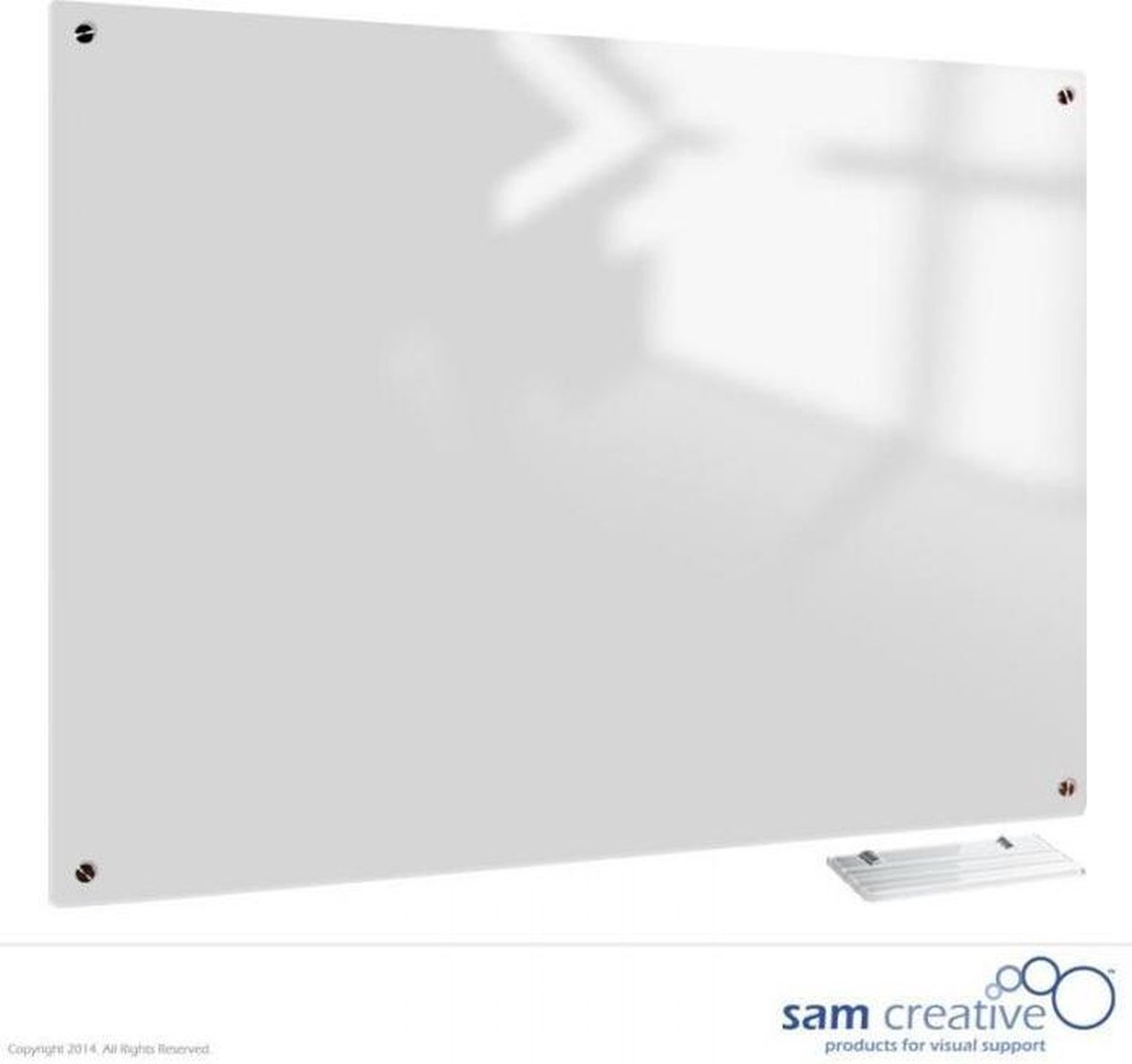 Whiteboard Glas Solid Clear White 60x120 cm | sam creative whiteboard | White magnetic whiteboard | Glassboard Magnetic - Sam Creative