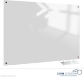 Whiteboard Glas Solid Clear White 60x120 cm | sam creative whiteboard | White magnetic whiteboard | Glassboard Magnetic