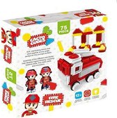 Cacto Cubes Fire Rescue Set - Soft Bristle Building Blocks Perfect for Younger Builders