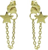 Karma oorbel Chain Star Silver Goldplated-M1857