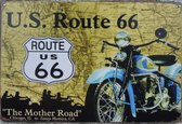 Wandbord, Route 66, Mancave, Wand Decoratie, Emaille, Reclame Bord, Tekst, Metalen bord, Grappig, 20 x 30 cm, Mannen Cadeau, Bar, Cafe, Cave & Garden