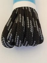 Cordial - Bergschoenveters - grijs/zwart rond fijn geweven - veterlengte 150 cm 7-9 gaatjes