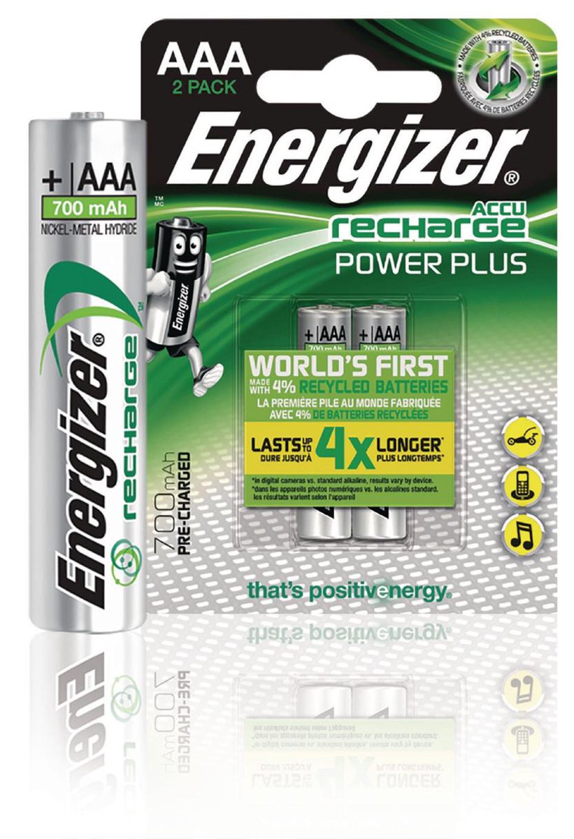 Energizer Power Plus AAA Rechargeable battery Nikkel-Metaalhydride (NiMH)