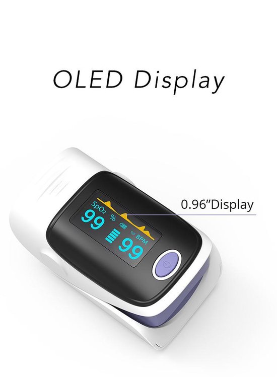 Saturatiemeter Bloed zuurstof meter Hartslag meter Pulse Oximeter Inclusief... Saturatiemeter Bloed zuurstof meter Hartslag meter Pulse Oximeter Inclusief...