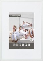 Vlakke Aluminium Wissellijst - Fotolijst - 56x71 cm - Ontspiegeld Kunstglas - Mat Zilver - 10 mm