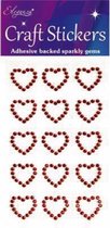 Oaktree - Stickers Diamanten Hartjes Rood (per vel)