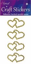 Oaktree - Stickers Diamanten Dubbele Hartjes Goud (per vel)