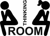 Deursticker of muursticker Toilet Thinkingroom maat L 29x21