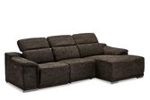 Alyssa bank met chaise longue rechtsgericht bruin, metaal.