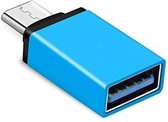 OTG USB Type C 3.1 Data connector USB 3.0 vrouwelijk Metaal voor Telefoons \ Smartphones \ Tablets - blauw
