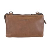 Klein Schoudertas Leer - Festivaltasje - Lederen Tasje Klein - Crossbodytas Voor Dames Van Cognac Kleurig Leer - Maat Klein