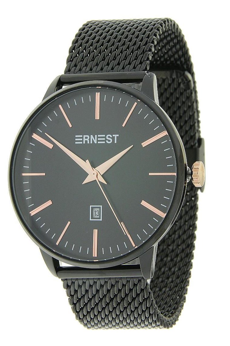 Ernest zwart metalen horloge unisex