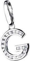 Charm | bedel | zilver | letter | G | zirkonia