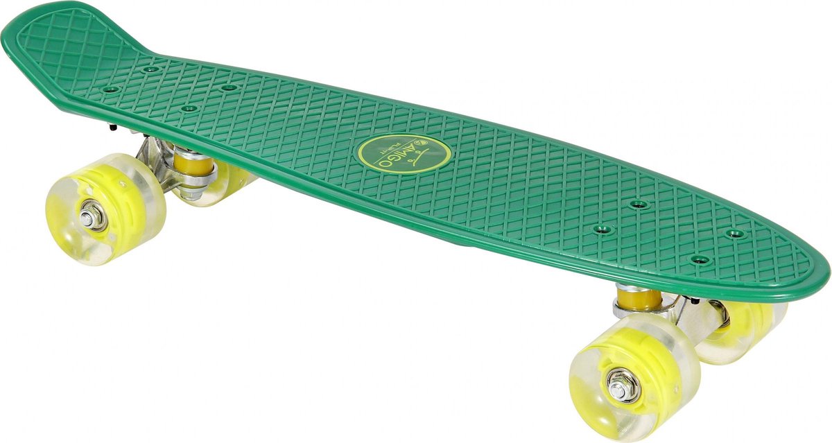 AMIGO skateboard - Met ledverlichting en ABEC 7 lagers - Groen/Lime