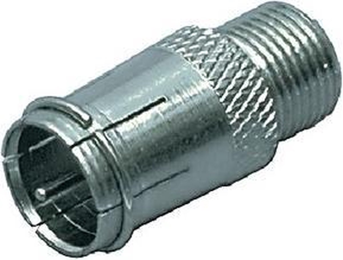 Coax-Adapter F F-Male Quick - F-Connector Female Zilver