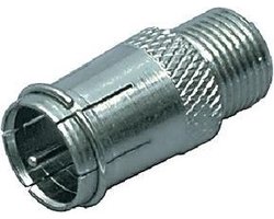 Coax-Adapter F F-Male Quick - F-Connector Female Zilver