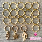 GetGlitterBaby - Haar Ringen /  Haarringen / Ringetjes met Bedel voor Vlecht - Goud