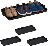 relaxdays 4 x XL afdruipmat schoenen - schoenenmat - afdruipbak – schoenenschaal