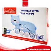 Playing Kids 18m+ Kindveilig Houten Trekfiguur - Beren