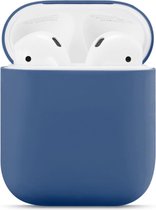 Airpods hoesje - Siliconen beschermhoesje geschikt voor de Apple AirPods oplaadcase - Blauw grijs