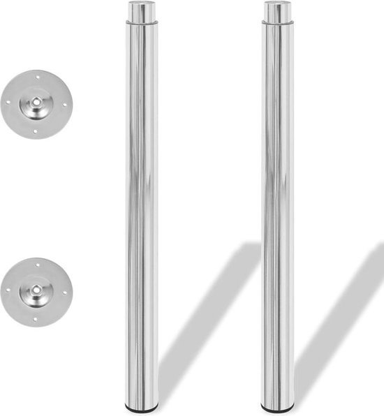 vidaXL Pieds de table - Télescopiques - 4 pcs - Pieds de table télescopiques Chrome - Pieds de table - Ensembles de tables - Pieds de table basse - Pieds de chaise de salle à manger