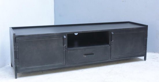 Tv meubel metaal zwart 160 cm | bol.com