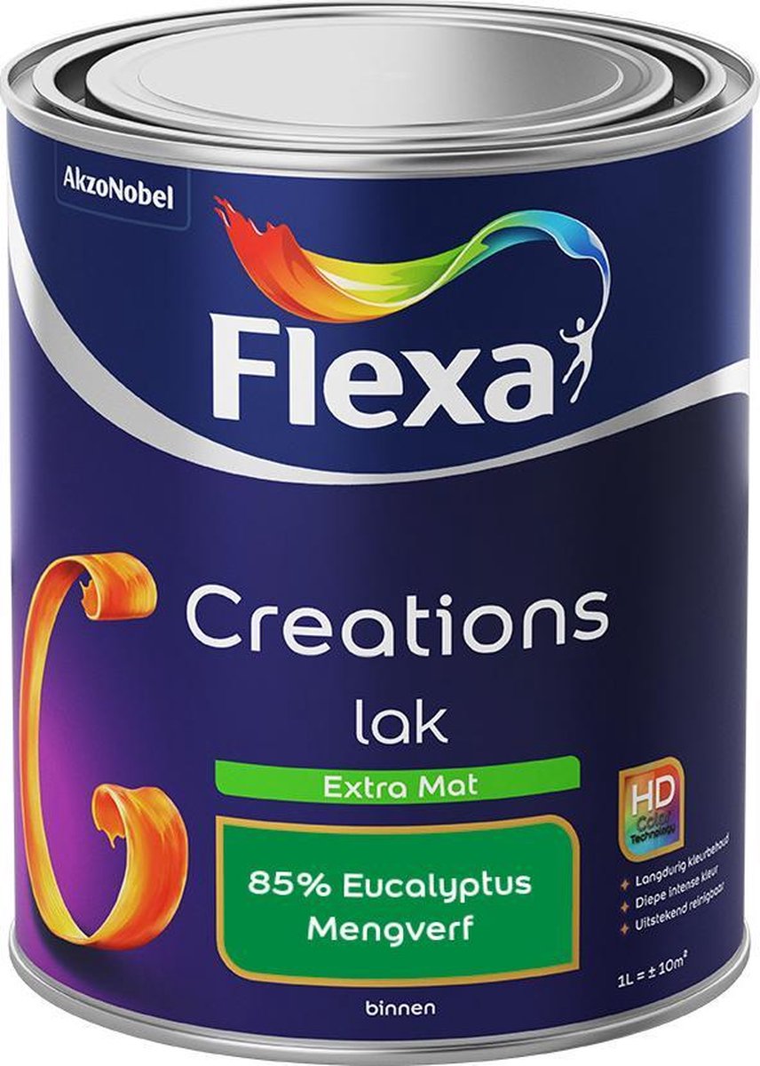 Flexa Creations - Lak Extra Mat - Mengkleur - 85% Eucalyptus - 1 liter