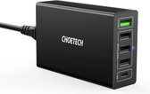 Choetech - USB-laadstation met 3x USB-A, 1x USB-A QC3.0 en 1x USB-C PD - 60W