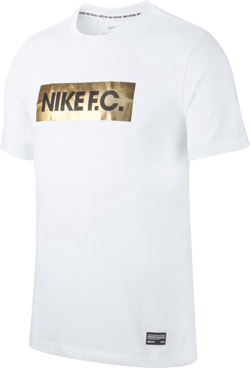 Scarp Bonus Overwegen Nike FC Dry Tee Gold Block T-shirt Heren - White - Maat S | bol.com