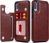 Wallet Case geschikt voor Samsung Galaxy A50 - bruin