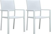 2 x Tuinstoel (Incl LW Fleece deken) / Tuin stoelen / Buiten stoelen / Balkon stoelen / Relax stoelen