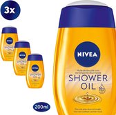 NIVEA Natural Oil Doucheolie - 3 X 200 ml - Voordeelpakking