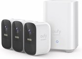 eufy Security - eufyCam 2C set met 3 camera's - Zwart en wit,Draadloos Beveiligingscamerasysteem - 180 dagen batterijduur - HomeKit Compatible