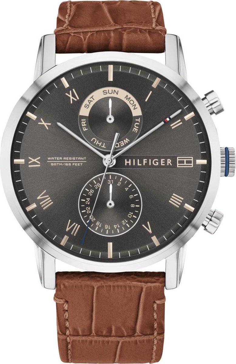 Tommy Hilfiger TH1710398 Horloge - Leer - Bruin - Ø 44 mm