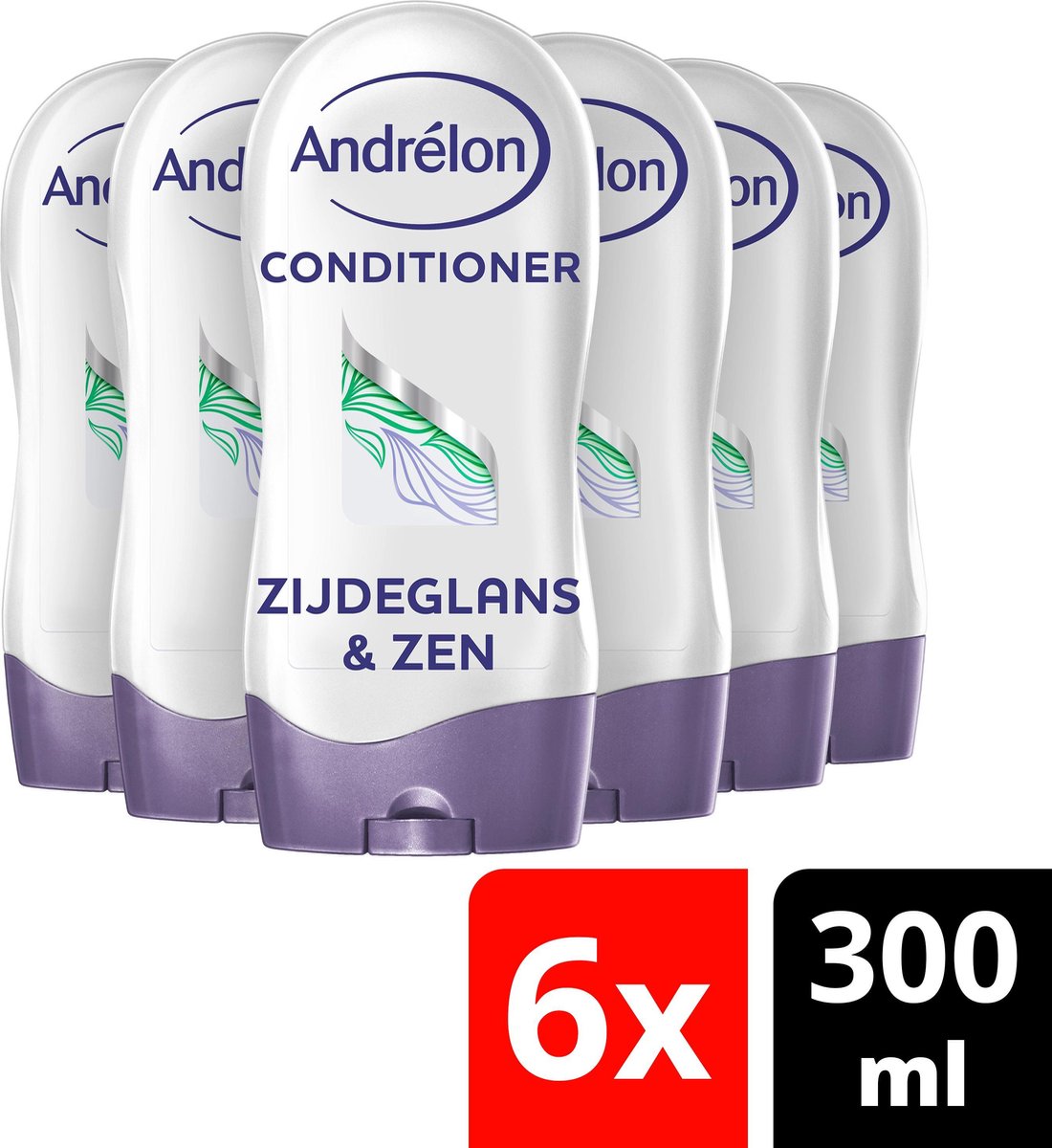 Andrélon Natuurlijk Puur Zijdeglans & Zen Conditioner 6 x 300 ml Voordeelverpakking