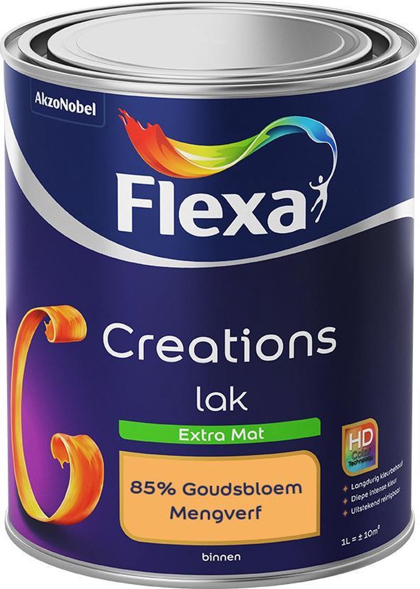 Flexa Creations - Lak Extra Mat - Mengkleur - 85% Goudsbloem - 1 liter