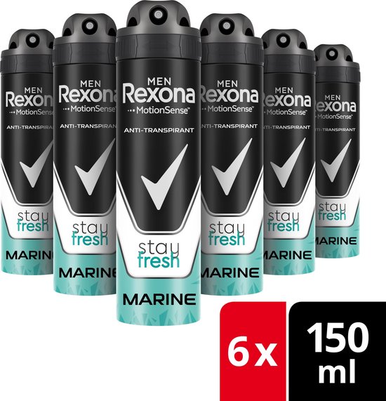 Rexona Men Marine Deodorant - 6 x 150 ml - Voordeelverpakking - Rexona Men