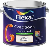 Flexa Creations Muurverf - Extra Mat - Mengkleuren Collectie - Wit Turf - 2,5 liter