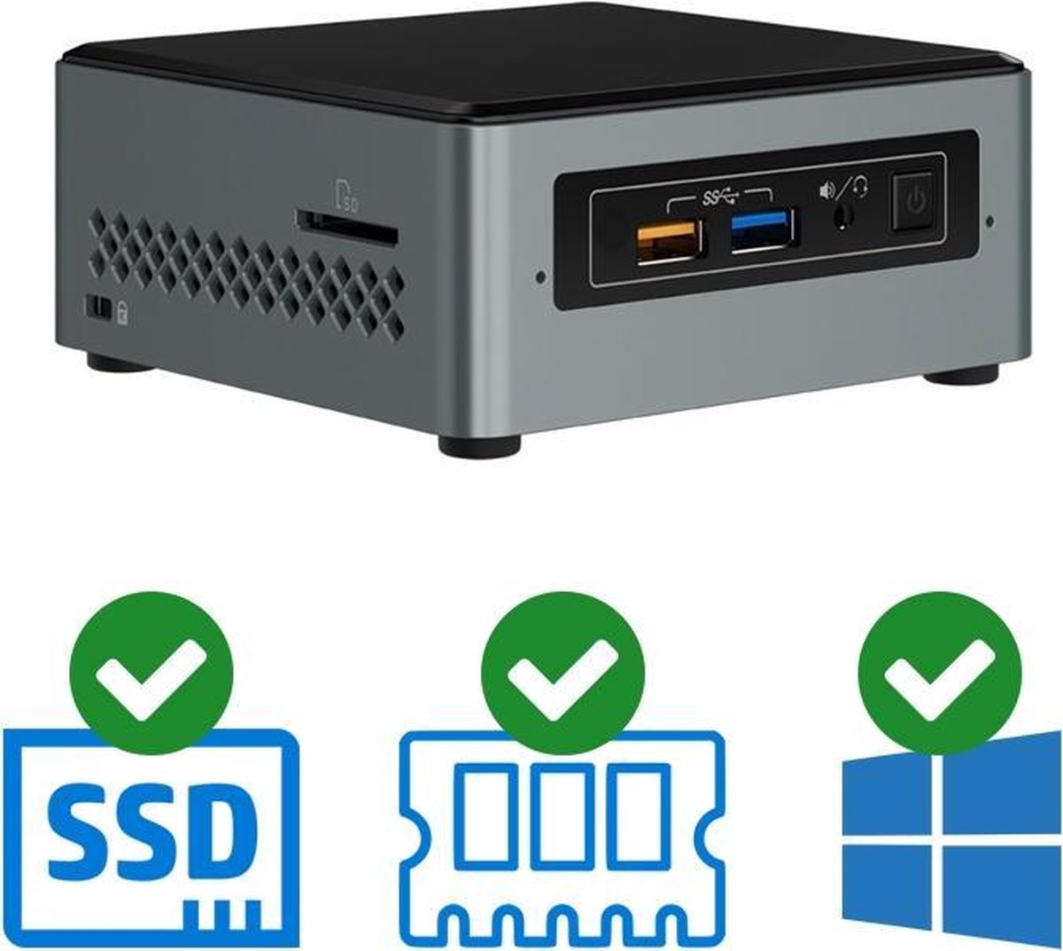 Intel NUC Compleet PC Pentium J5005 Quad Core 4 GB DDR4 120 GB 