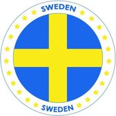 50x Bierviltjes Zweden thema print - Onderzetters Zweedse vlag - Landen decoratie feestartikelen