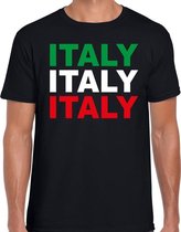 Italy landen t-shirt zwart voor heren - Italie / landen shirt / kleding L