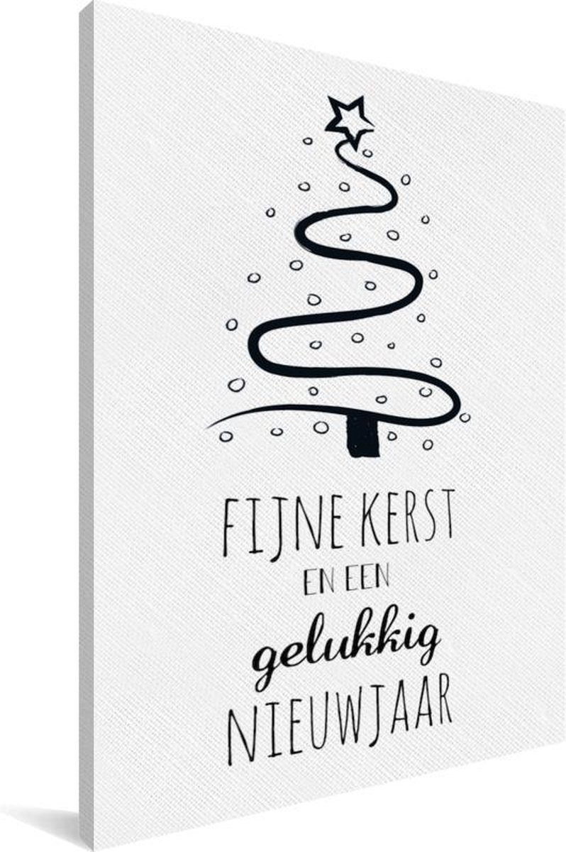 Canvas Schilderij Fijne Kerst En Een Gelukkig Nieuwjaar Spreuken Quotes Oud En Bol Com