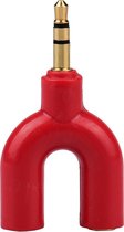 3.5mm Audio Jack Male naar 2x Audio Female 3.5mm Y Splitter - Rood